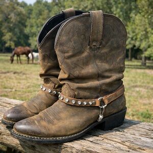 Durango Slouch Boot Women's Size 9 M Brown Leather 11" Western Cowgirl RD542